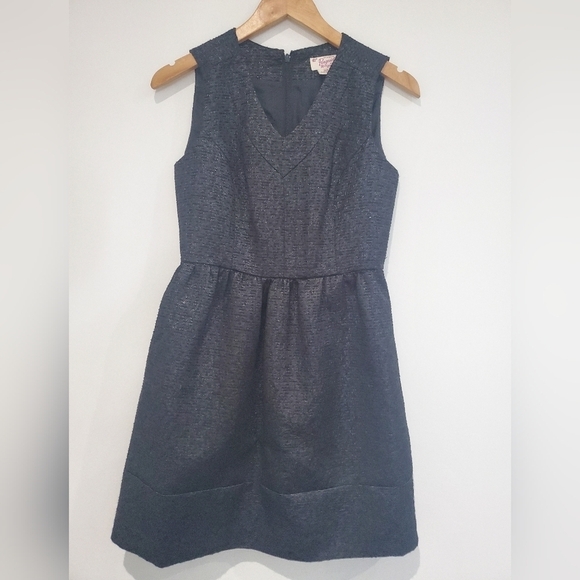 Penguin Vintage Sparkly Black with pockets slight poof A-line dress size0 fits 2 - Picture 3 of 11